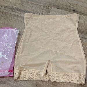 Women's Tan Shapewear Shorts high waisted tummy control
